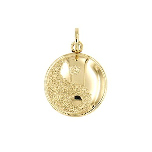 forme di Lucchetta - Klein Yin-Yang-Anhänger aus echtem 14k Gold, Symbol für Harmonie, Goldanhänger Damen Mädchen 585 Echtgold für Kette (bis zu 4 mm) - hergestellt in Italien von forme di Lucchetta