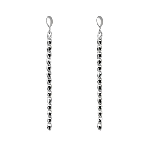 forme di Lucchetta - Damenohrringe mit Anhänger aus 925er Silber mit Kristallen, Farbe Quarz oder Smaragd oder Onyx, abgestimmtes Bild für Schmuckset, Unica, Sterling Silber, Kein Edelstein von forme di Lucchetta