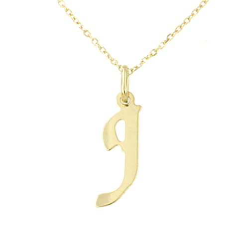 Lucchetta Schmuck, Goldkette Damen 375 Echtgold, für Damen Kette mit Anhänger Buchstabe Initialen Namen A B C D E F G H I J K L M N O P Q R S T U V Y X Z aus 9 Karat Gelbgold – 45 von forme di Lucchetta