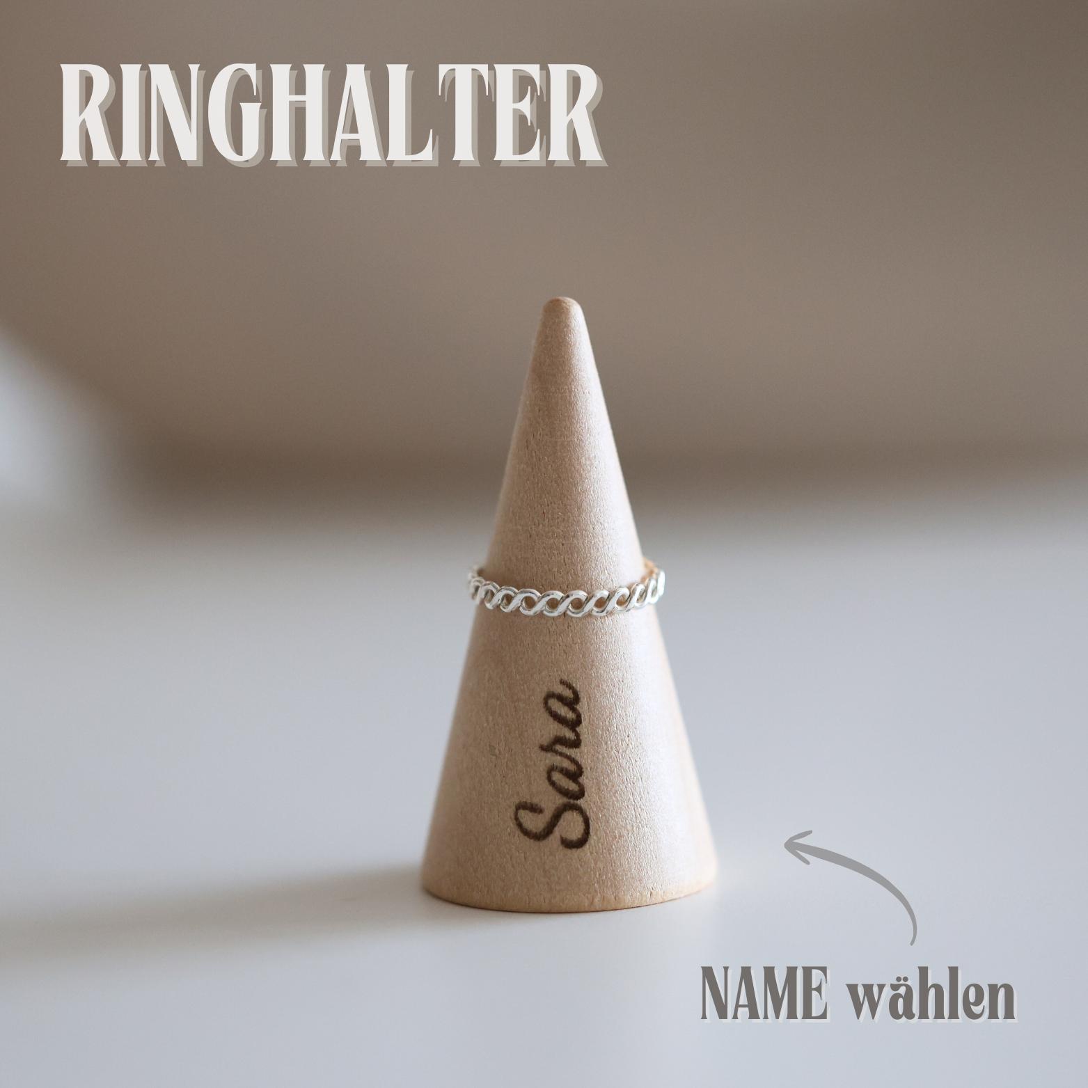 Personalisierter Ringhalter Aus Holz - Schmuckhalter Mit Namen Ringständer Graviert Geschenk Zur Hochzeit Schmuckaufbewahrung von formgalerie