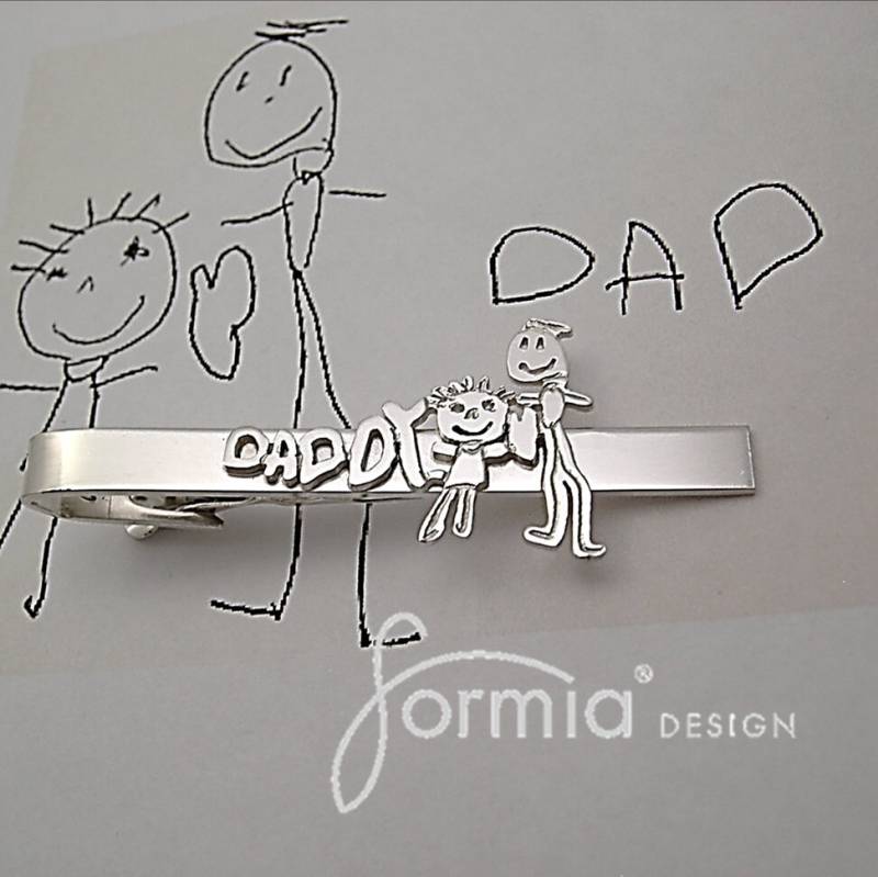 Benutzerdefinierte Krawattenklammer Von Kind's Zeichnung, Kindern Entworfen, Kunstwerk Krawattenklammer, Design Ihrer Eigenen Papa Einzigartiges von formiadesign
