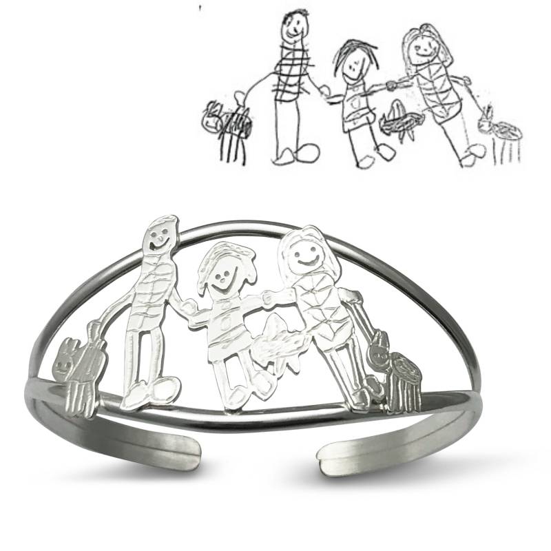 Ihre Eigene Kunst Auf Einem Armreif Armband, Armmanschette Mit Zeichnung, Kunstwerk Armreif, Entwerfen Sie Ihr Eigenes Geschenk, Extrodinary Geschenk von formiadesign