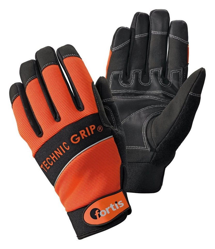 fortis Arbeitshandschuhe Handschuh TechnicGrip Größe 8 orange / schwarz von fortis