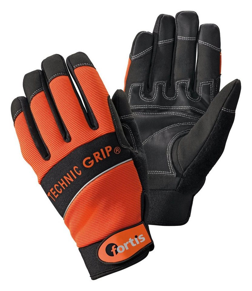 fortis Arbeitshandschuhe Handschuh TechnicGrip orange / schwarz von fortis