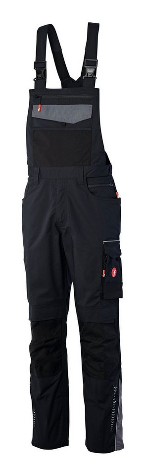 fortis Latzhose Herren Performance schwarz/grau von fortis