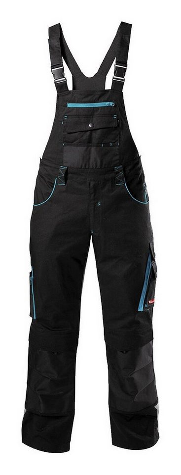 fortis Latzhose Herren twenty-four, schwarz/türkis von fortis