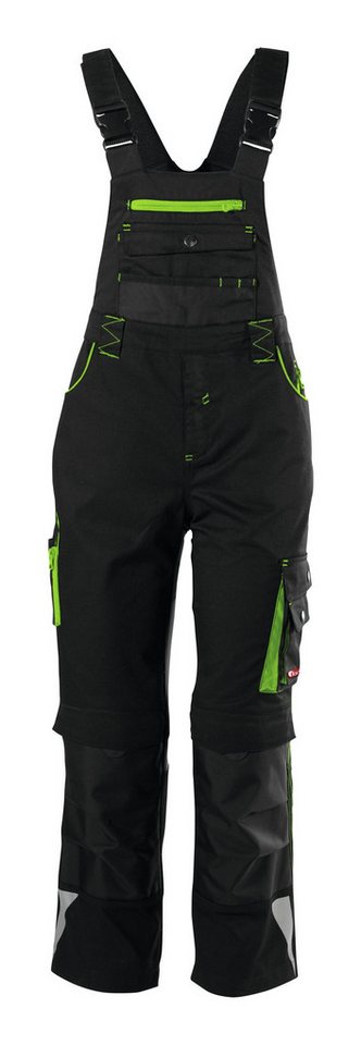 fortis Latzhose Kids twenty-four, schwarz/limegreen von fortis