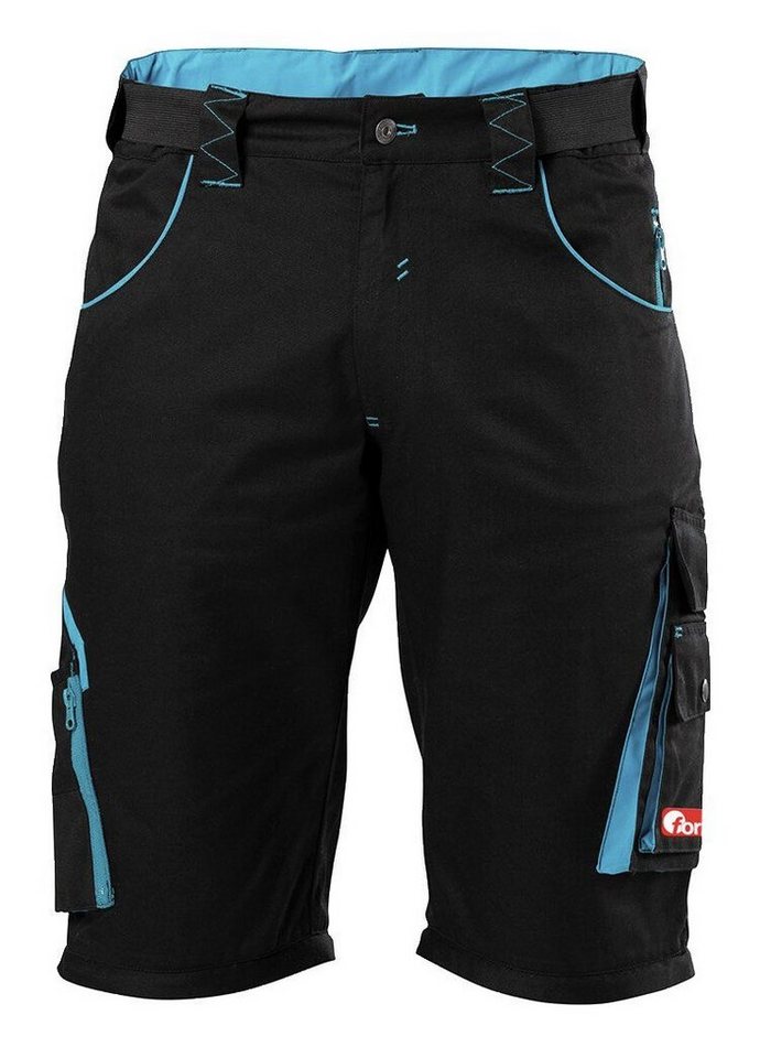 fortis Shorts Herren Bermuda 24, schwarz/türkis, Größe 48 von fortis