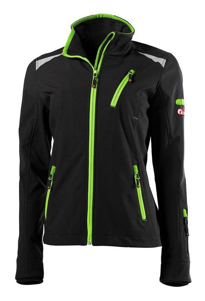 fortis Softshelljacke Damen-Jacke 24, schwarz/limegreen, Größe M von fortis