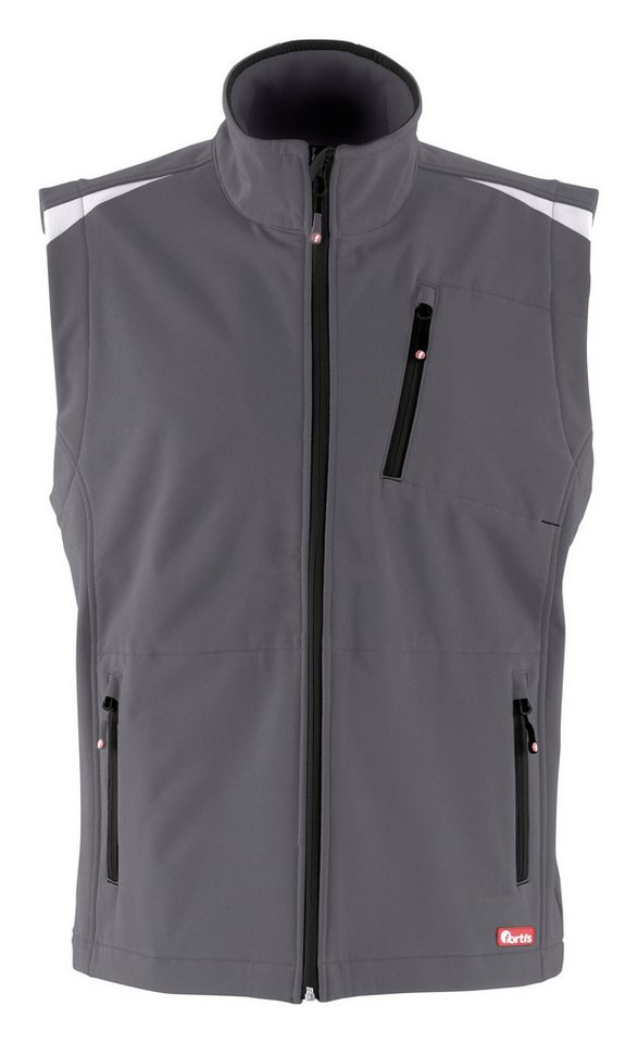 fortis Softshellweste Herren-Weste twenty-four, dunkelgrau/schwarz, Größe XL von fortis