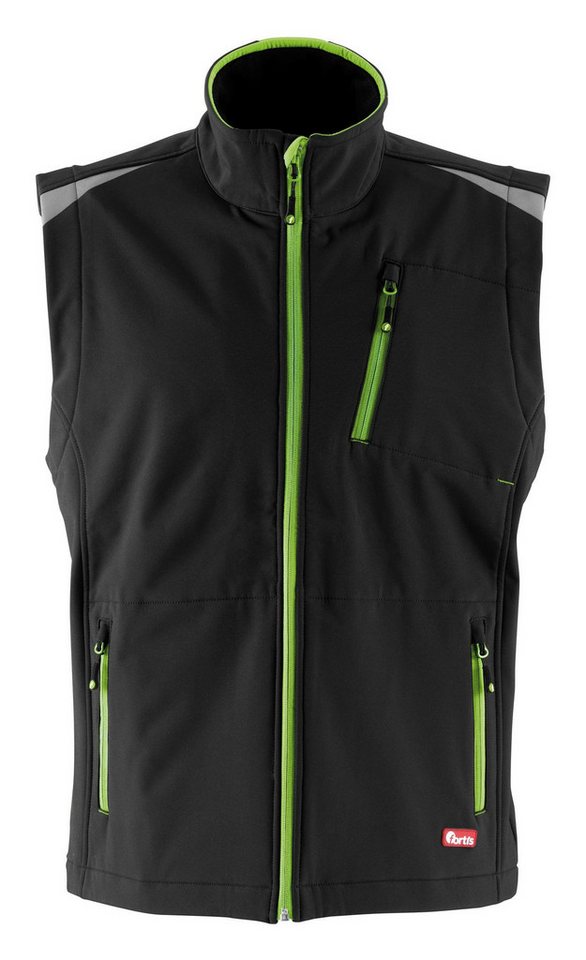 fortis Softshellweste Herren-Weste twenty-four, schwarz/heLgrün von fortis