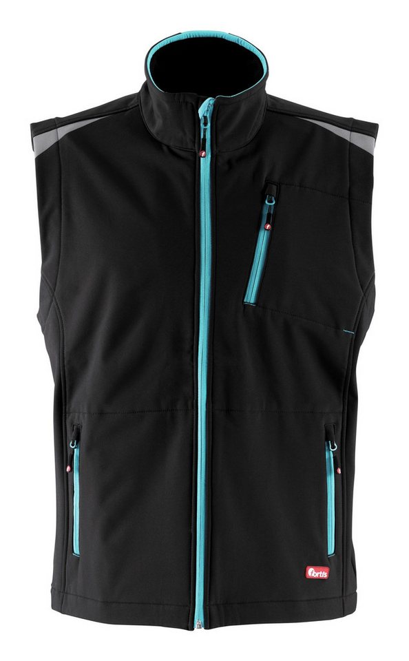 fortis Softshellweste Herren twenty-four, schwarz/türkis von fortis