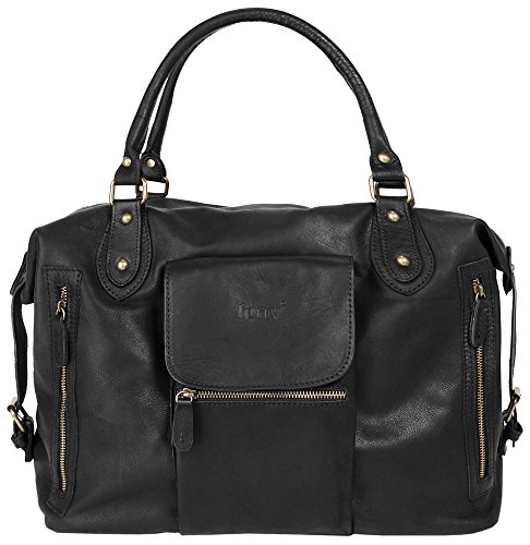 forty° Shopper Echt Leder Damen | Made in Italy, Handtasche mit Magnetverschluss, Shopper mit Bodennieten, Schultertasche mit 3 Außenfächern | 016735 von forty°