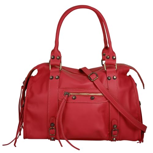 forty° Shopper Echt Leder Damen | Made in Italy | Handtasche mit Nieten | Henkeltasche mit Fransen | 022214 von forty°