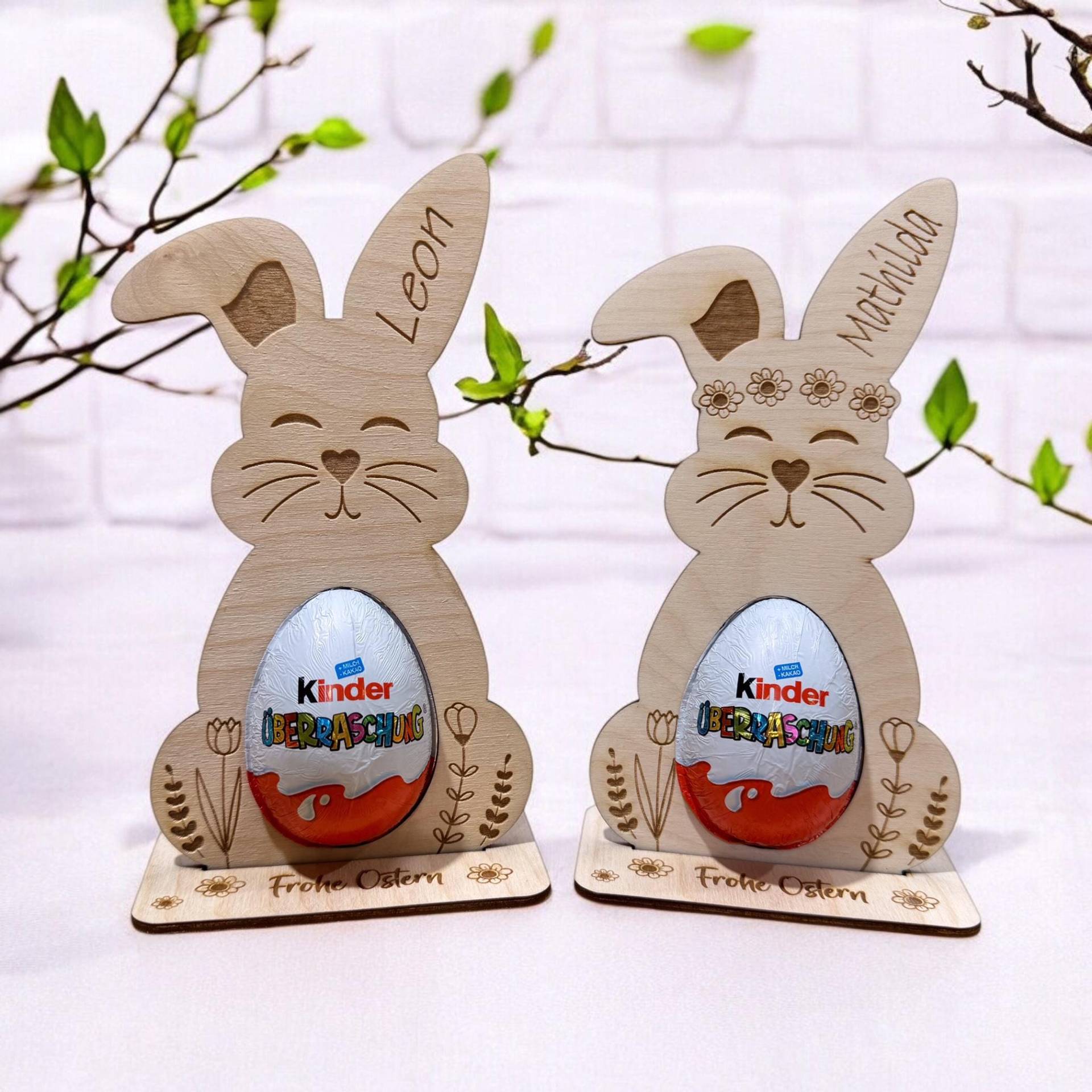 Ostergeschenk Personalisiert | Ü-Ei Hase Aus Holz Halterung I Ostern Diy Geschenk Überraschungsei von foryou24