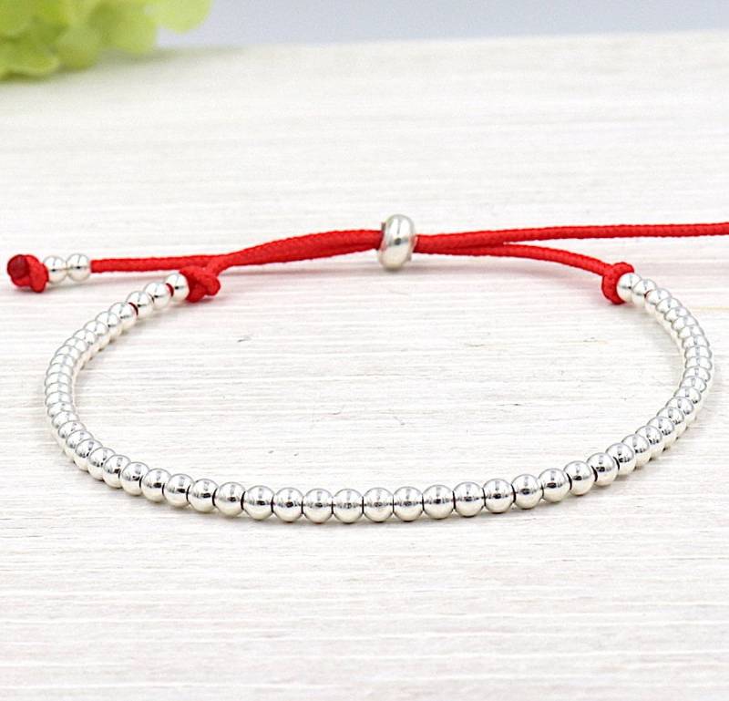 Perlenarmband Aus 925Er Sterlingsilber An Einer Kordel Ihrer Wahl von foryoujewels