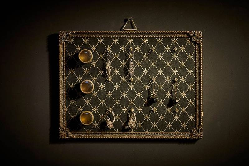 Schmuckrahmen „Petits Beaux Bijoux", Unikat Zur Schmuckaufbewahrung Für Ohrringe & Ringe, Handgeschöpftes Papier, Schmuckschatulle #0210 von foufoufurniture