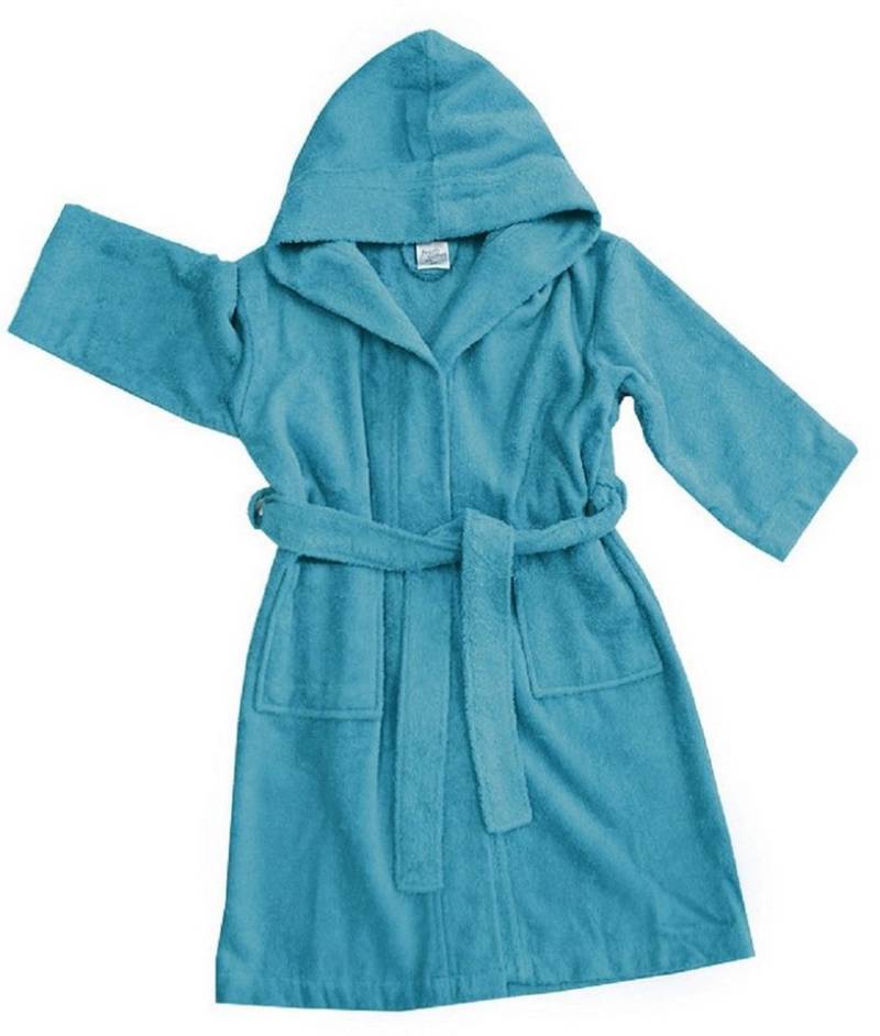 framsohn frottier Kinderbademantel Kapuze 'Basic' Topas - Türkis von framsohn frottier