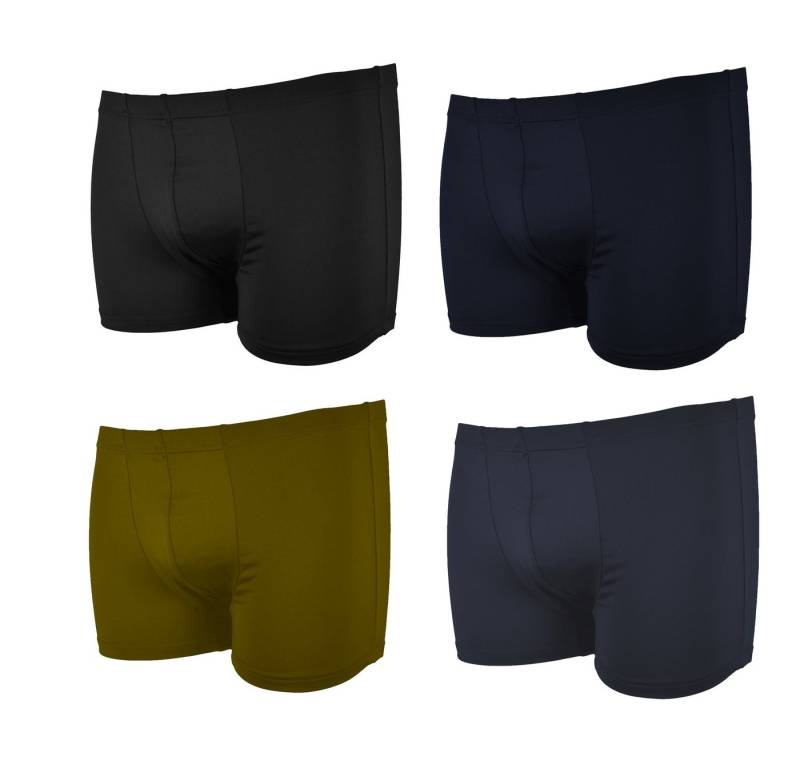 frank fields Boxershorts Boxershorts Eng anliegend bunt bunte Boxer Shorts Unterhose bunt bunte (4-St) mit Logo am Bund von frank fields