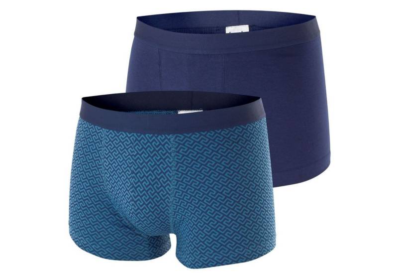 frank fields Boxershorts Vago-Retro (2-St) ohne Eingriff, aufgedoppelter Frontbereich, Muster + uni im 2er Pack von frank fields