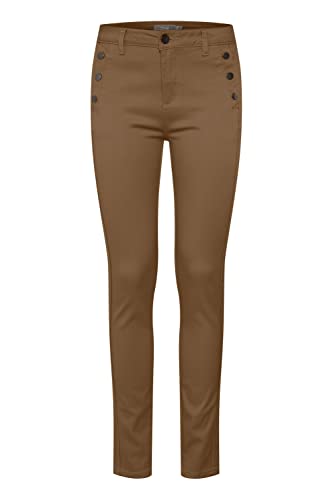 fransa 20607793 Damen Hose Stoffhose Chinohose mit Stretch Tight Fit Mid Waist, Größe:40, Farbe:Pine Bark (171410) von fransa