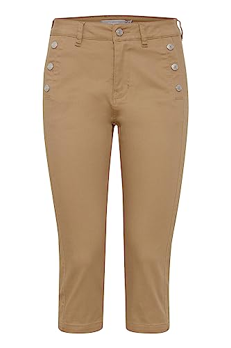 fransa 20609067 Damen Capri Hose 3/4 Stoffhose mit Stretch Tight Fit Mid Waist, Größe:42, Farbe:Tannin (171320) von fransa