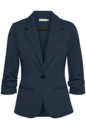 fransa FRZablazer Damen Blazer Kurzblazer Jacke mit Stretch Geraffte Ärmel mit Taschen, Größe:XXL, Farbe:Dark Peacoat (60468) von fransa