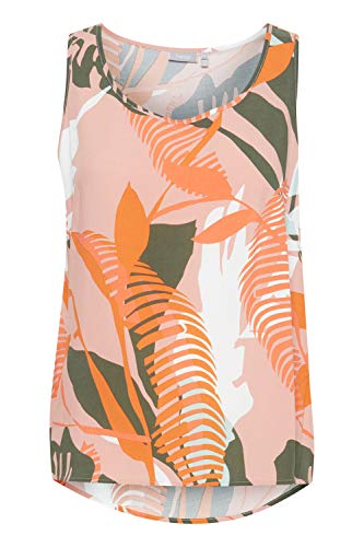 fransa FRALJUNGLE Damen Bluse Ärmellos mit Rundhalsausschnitt 100% Viskose EcoVero und floralem Allover-Print, Größe:XS, Farbe:Rosa Graphic Mix (200837) von fransa