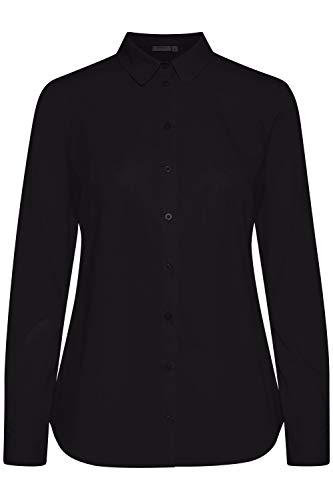 fransa FRZashirt Damen Langarmshirt Langarmbluse Bluse Hemdbluse Stehkragen mit Stretch, Größe:XL, Farbe:Black (60096) von fransa