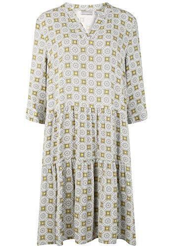 fransa FRFXSUPREP Damen Blusenkleid Lange Bluse Kleid mit V-Ausschnitt und 3/4 Ärmeln mit Muster, Größe:M, Farbe:Snapdragon Mix (200197) von fransa