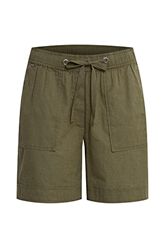 fransa 20609301 Damen Leinenshorts Chino Shorts Bermuda Kurze Hose mit Kordeln Leinen Mix Regular Fit, Größe:L, Farbe:Hedge (180515) von fransa