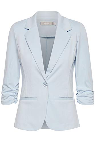 fransa FRZablazer Damen Blazer Kurzblazer Jacke mit Stretch Geraffte Ärmel mit Taschen, Größe:L, Farbe:Cashmere Blue (144115) von fransa