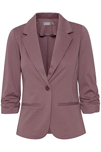 fransa FRZablazer Damen Blazer Kurzblazer Jacke mit Stretch Geraffte Ärmel mit Taschen, Größe:M, Farbe:Grape Shake (182109) von fransa