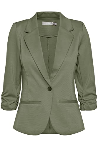 fransa FRZablazer Damen Blazer Kurzblazer Jacke mit Stretch Geraffte Ärmel mit Taschen, Größe:M, Farbe:Hedge (180515) von fransa