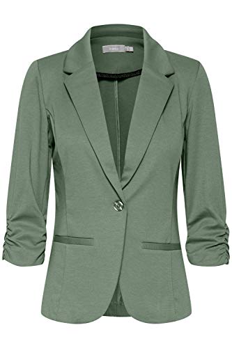 fransa FRZablazer Damen Blazer Kurzblazer Jacke mit Stretch Geraffte Ärmel mit Taschen, Größe:S, Farbe:Lily Pad (165807) von fransa