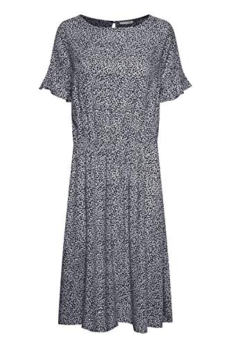 fransa Damen Kleid Jerseykleid 20609144, Größe:XL, Farbe:Navy Blazer Mix (200119) von fransa
