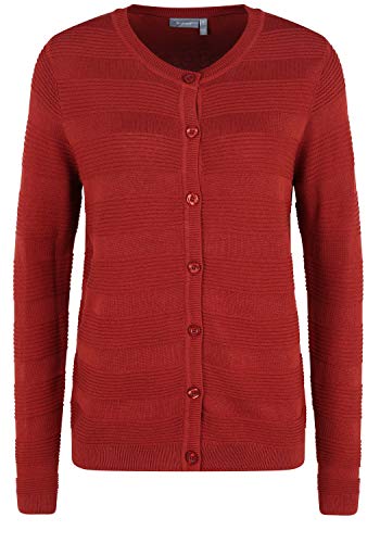 fransa FRLETAN Damen Lange Strickjacke Feinstrick Cardigan Longstrickjacke, Größe:M, Farbe:Barn Red (181531) von fransa