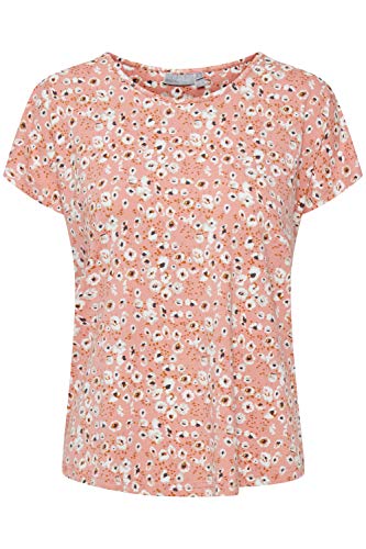 fransa FRVEDOT Damen T-Shirt Kurzarm Shirt Rundhalsausschnitt Kurze Ärmel mit Print Gemustert mit Stretch, Größe:2XL, Farbe:Misty Rose Mix (200515) von fransa