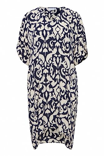 fransa FPIRIA DR 3-20612402 Damen Kleid Freizeitkleider, Größe:46/48, Farbe:Navy Blazer Mix A (202109) von fransa