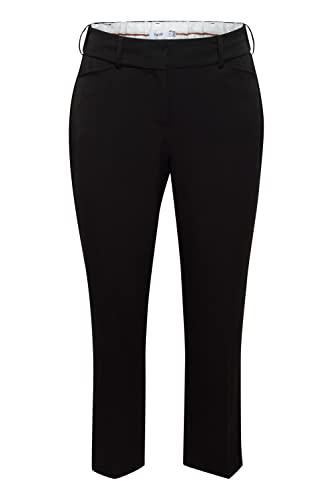 fransa FPNOLA Damen Hose Stoffhose mit Stretch Knöchellang bequemer Elastikbund, Größe:48, Farbe:Black (200113) von fransa