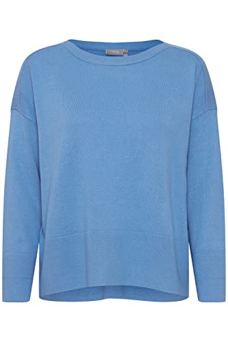 fransa FRALMA Damen Strickpullover Feinstrick Pullover mit U-Boot-Ausschnitt, Größe:XL, Farbe:Silver Lake Blue (174030) von fransa