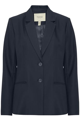 fransa FRAbigail Damen Blazer Jackenklazer Anzugsblazer mit 2-Knopf-Form Reverskragen leicht elastisch Regular fit, Größe:40, Farbe:Dark Peacoat (194010) von fransa