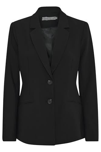 fransa FRAbigail Damen Blazer Jackenklazer Anzugsblazer mit 2-Knopf-Form Reverskragen leicht elastisch Regular fit, Größe:46, Farbe:Black (200113) von fransa