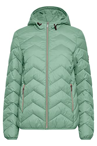fransa FRBAPADDING Damen Steppjacke Übergangsjacke Jacke Kapuze mit Gummizug leicht gefüttert, Größe:M, Farbe:Malachite Green (165917) von fransa