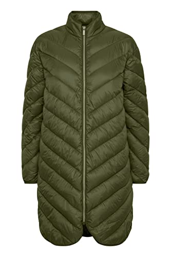 fransa FRBAPADDING Damen Steppmantel Wintermantel Winterjacke mit Stehkragen Lang abgerundeter Saum, Größe:S, Farbe:Hedge (180515) von fransa