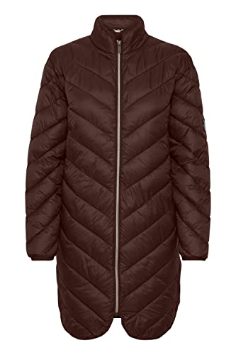 fransa FRBAPADDING Damen Steppmantel Wintermantel Winterjacke mit Stehkragen Lang abgerundeter Saum, Größe:2XL, Farbe:Coffee Bean (190915) von fransa