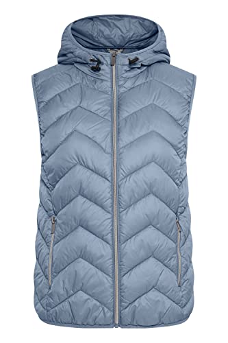 fransa FRBAPADDING Damen Weste Steppweste Outdoor Weste Kapuze mit Gummizug normale Länge Reißverschluss-Taschen enger Schnitt, Größe:S, Farbe:Infinity (174015) von fransa