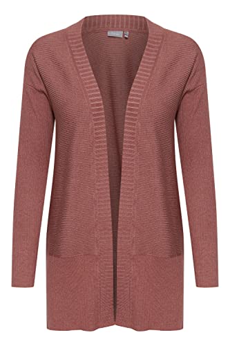 fransa FRBESMOCK Damen Lange Strickjacke Feinstrick Cardigan Longstrickjacke, Größe:M, Farbe:Cedar Wood Melange (1715251) von fransa