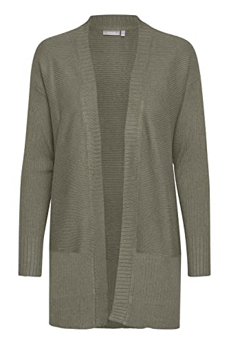 fransa FRBESMOCK Damen Lange Strickjacke Feinstrick Cardigan Longstrickjacke, Größe:2XL, Farbe:Hedge (180515) von fransa