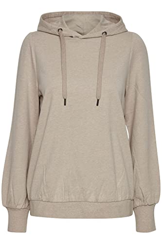 fransa FRBESWEAT Damen Sweatshirt Kapuzenpullover Hoodie Pullover mit Kapuze, Größe:L, Farbe:Beige Melange (200121) von fransa